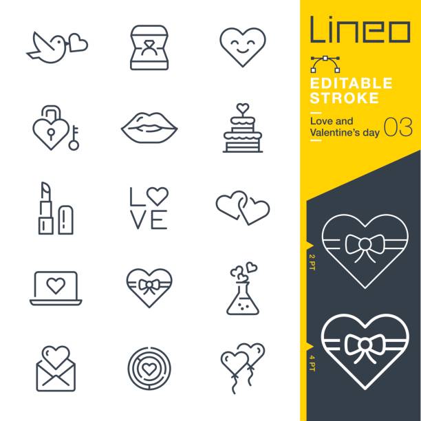 Lineo Editable Stroke - Love and Valentine’s day line icons Vector Icons - Adjust stroke weight - Expand to any size - Change to any colour bird symbols stock illustrations