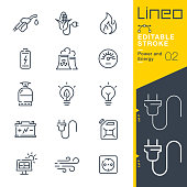 istock Lineo Editable Stroke - Power and Energy line icons 1189285663