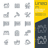 istock Lineo Editable Stroke - Real Estate and Homes line icons. 951111156