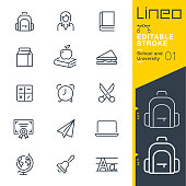istock Lineo Editable Stroke - School and University line icons 951111348