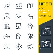 istock Lineo Editable Stroke - School and University line icons 951111466
