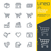 istock Lineo Editable Stroke - Shopping and E-commerce line icons 953476248