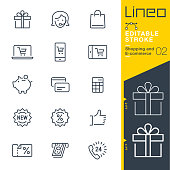 istock Lineo Editable Stroke - Shopping and E-commerce line icons 953774016