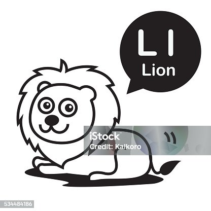 istock Lion cartoon and alphabet for children to learning and colorin 534484186