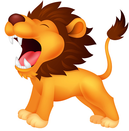 Lion cartoon roaring