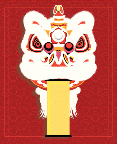 Lion Dance Head with Banner