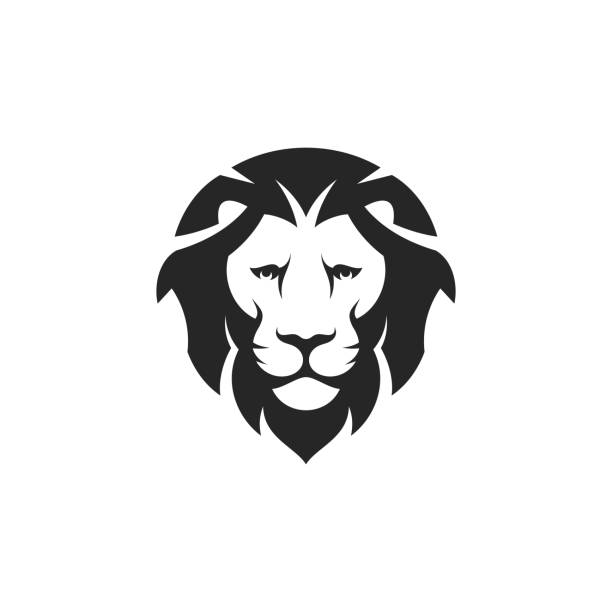 ilustrações, clipart, desenhos animados e ícones de cabeça de leão. ícone. animal selvagem no fundo branco - leão