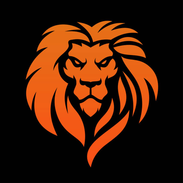 Lion Head Lion Head , Lion Roar Icon lion face stock illustrations