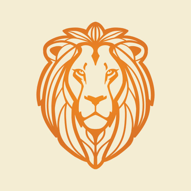 Lion head Lion head, vector illustration lion face stock illustrations