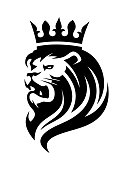 istock Lion in crown logo 1340854449