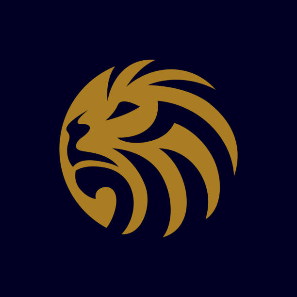 Lion logo design Lion logo design, modern awesome mascot lion feline stock illustrations
