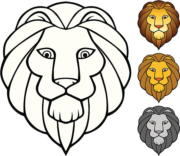Lion's Head vector art illustration