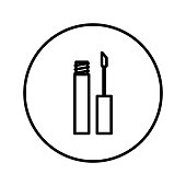 Lip gloss. Universal icon for web and mobile application. Vector illustration on a white background. Editable Thin line.