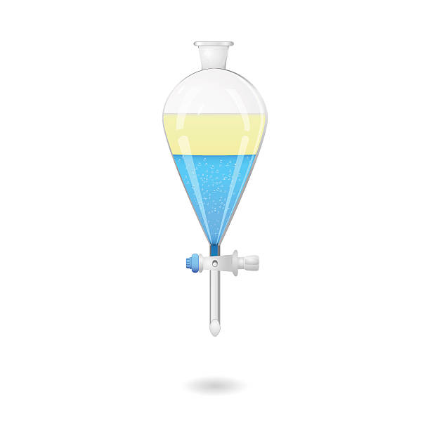 Liquid extraction with organic solvent vector art illustration