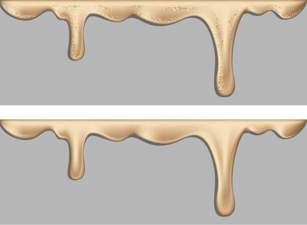 Liquid or flowing gold paint. Dripping liquid. Paint flows. Current paint, stains. Current drops. Current inks. Vector illustration. Liquid or flowing gold paint. Dripping liquid. Paint flows. Current paint, stains. Current drops. Current inks. Vector illustration. lacquered stock illustrations