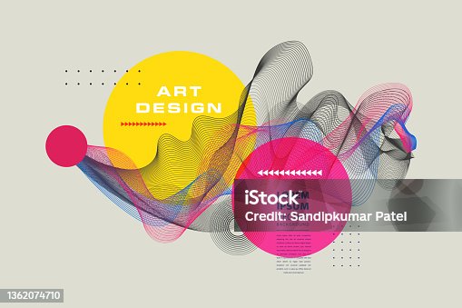 istock Liquid Style Colorful Pastel Abstract Background with Elements Vector. 1362074710