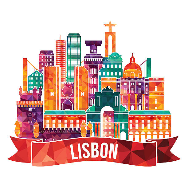ilustrações de stock, clip art, desenhos animados e ícones de lisbon skyline. vector illustration - people portugal