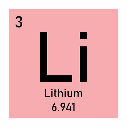Periodic table element Lithium icon on white background