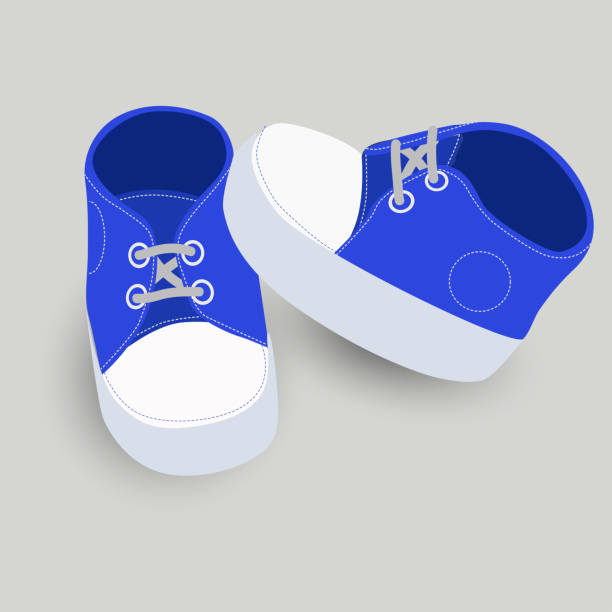 Best Silhouette Of A Blue Baby Booties Illustrations, Royalty-Free ...