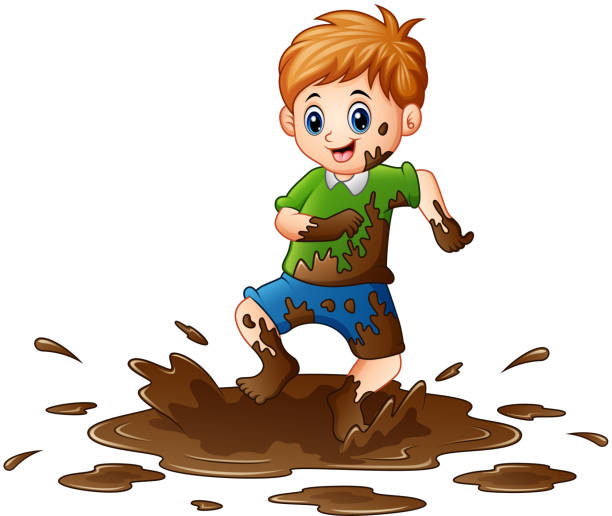 Top 60 Kids Playing Mud Clip Art, Vector Graphics and Illustrations