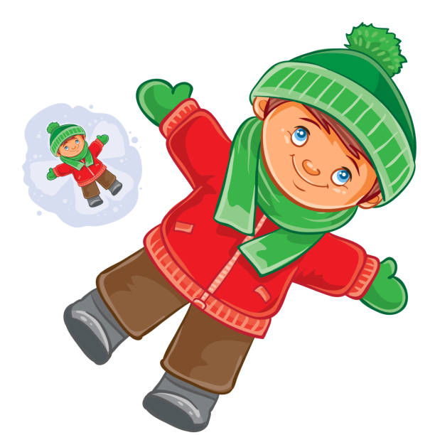 ilustrações de stock, clip art, desenhos animados e ícones de little child wallow in the snow - baby 6 months introducing food