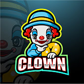 Vector Illustration of Little clown boy esport logo design