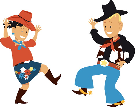 Little cowboy and cowgirl