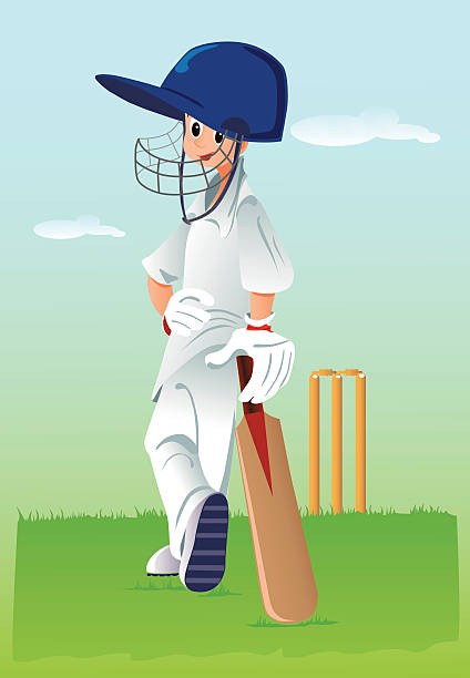 Boys Playing Cricket Illustrations Royalty Free Vector Graphics And Clip