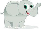 A cartoon of a cute little elephant