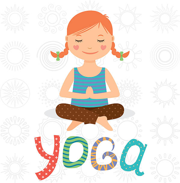 ilustrações de stock, clip art, desenhos animados e ícones de rapariga prática de ioga - yoga crianças