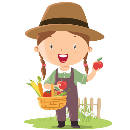 little girl farmer