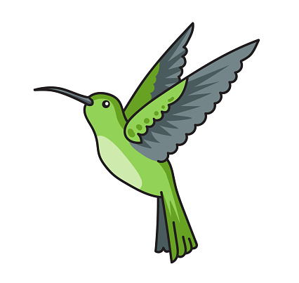 ✓ Imagen de Lindo colibrí de dibujos animados Fotografía de Stock