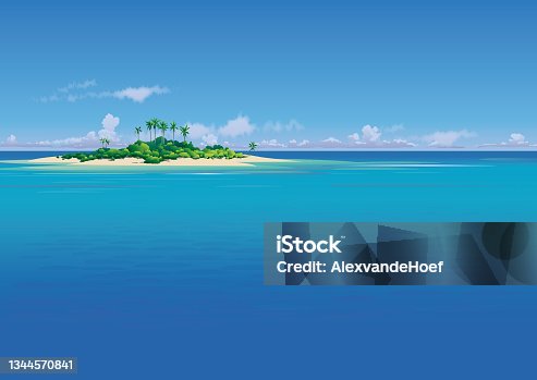 istock Little tropical island 1344570841