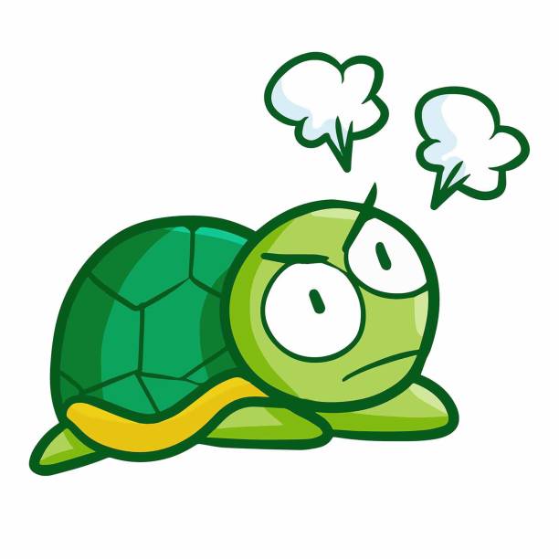 маленькая черепаха сердиться - old cartoon turtle stock illustrations.