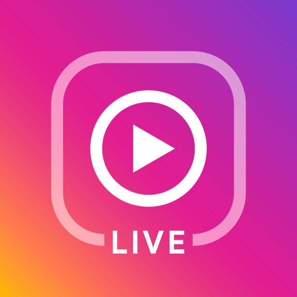 Live icon for social media. Streaming sign. Broadcasting logo. Play button. Online blog banner. Vector illustration design Live icon for social media. Streaming sign. Broadcasting logo. Play button. Online blog banner. live streaming stock illustrations