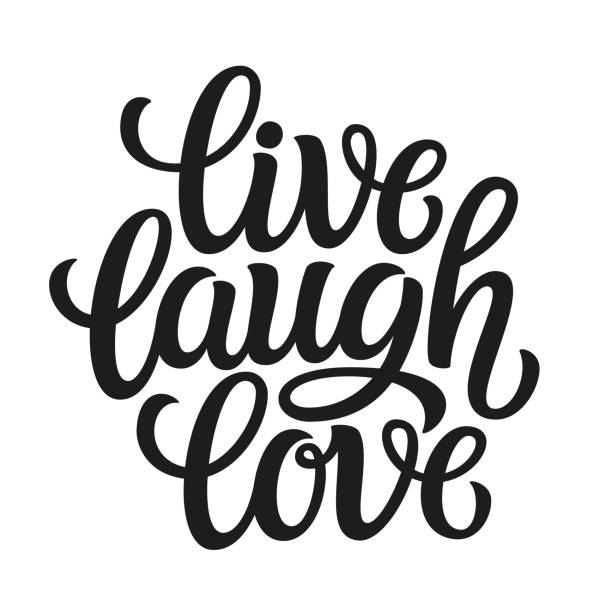 Live laugh love text Hand drawn typography poster. Inspirational quote 'live laugh love'. For greeting cards, Valentine day, wedding, posters, prints or home decorations. Vector illustration laugh stock illustrations