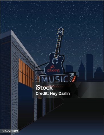istock Live Music Sign in the City 165728089