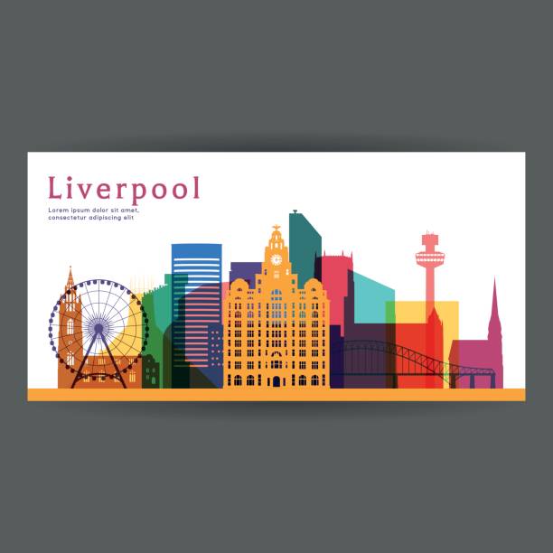 Liverpool colorful architecture vector illustration, skyline city silhouette, skyscraper, flat design. Liverpool colorful architecture vector illustration, skyline city silhouette, skyscraper, flat design. liverpool england stock illustrations