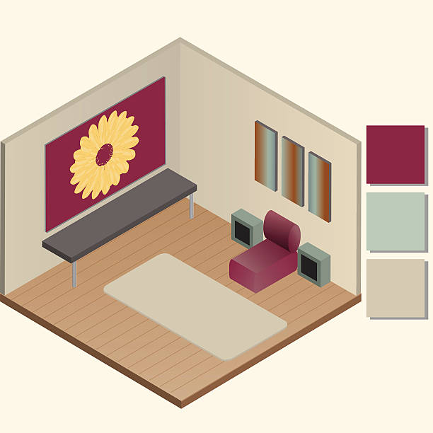 living room (vector) vector art illustration