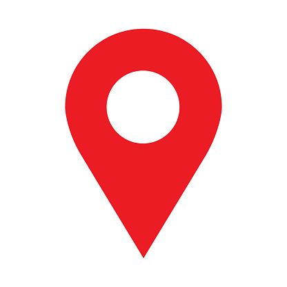 Location icon vector. Pin sign Isolated on white background. Navigation map, gps, direction, place, compass, contact, search concept.