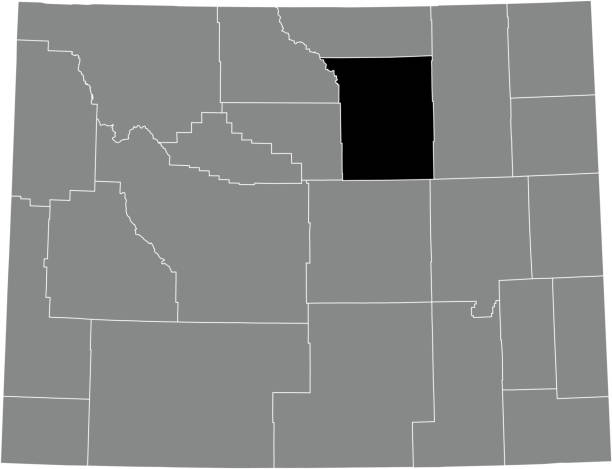 карта расположения округа джонсон штата вайоминг, штат сша - johnson & johnson stock illustrations