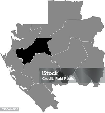 istock Location map of the Moyen-Ogooué province of Gabon 1306664548