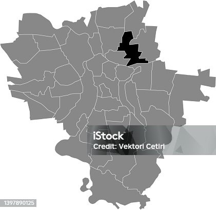 istock Locator map of the FROHE ZUKUNFT DISTRICT, HALLE (SAALE) 1397890125