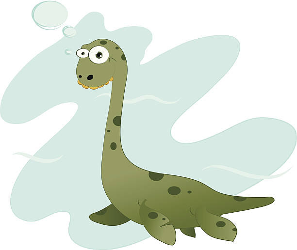 Loch Ness Monster a funny Nessie loch ness monster stock illustrations