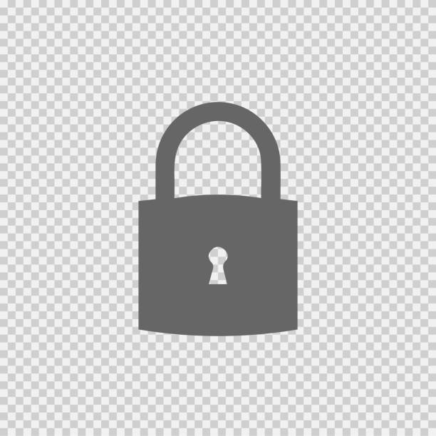 Lock vector icon eps 10. Simple isolated illustration on transparent background. Lock vector icon eps 10. Simple isolated illustration on transparent background. padlock stock illustrations
