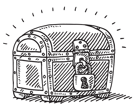 Locked Treasure Chest Uncertainty Drawing