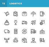 16 Logistics and Delivery Outline Icons.