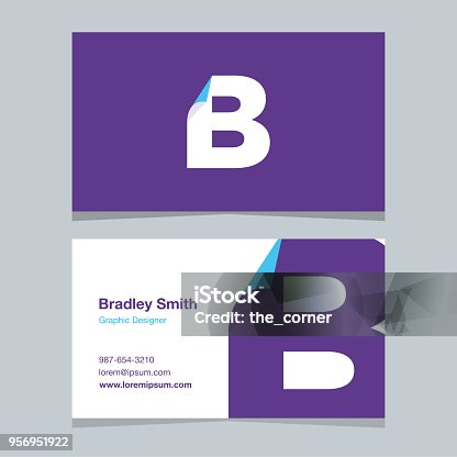 istock Logo alphabet letter "B", with business card template. 956951922