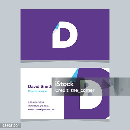 istock Logo alphabet letter "D", with business card template. 956951904