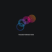 Logo change, transformation. Business icon, innovation, development, coach, coaching.
